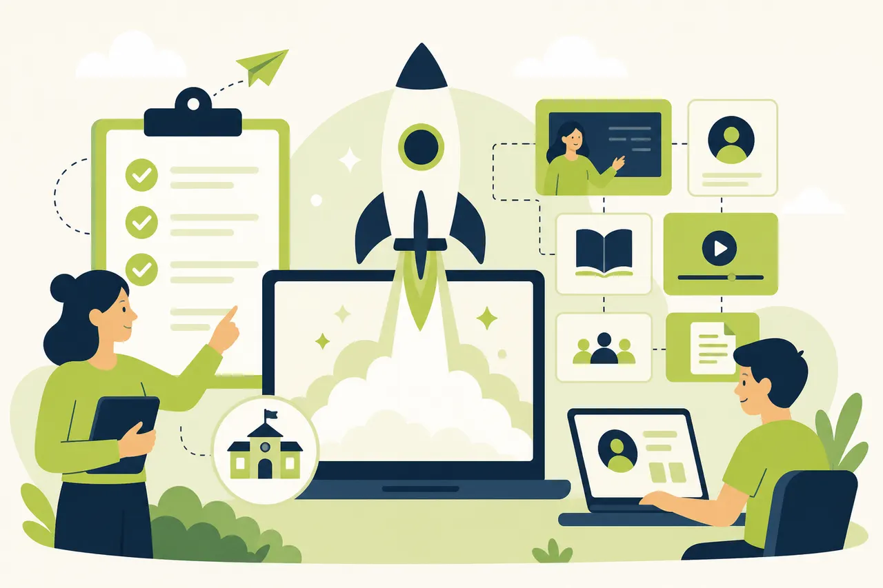 Launch an online school without developers: a realistic checklist